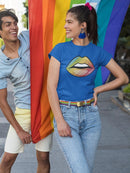 Rainbow Lips Lgbt Shaped T-shirt -SmartPrintsInk Designs