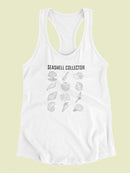 Seashell Collector Art Racerback Tank -SmartPrintsInk Designs