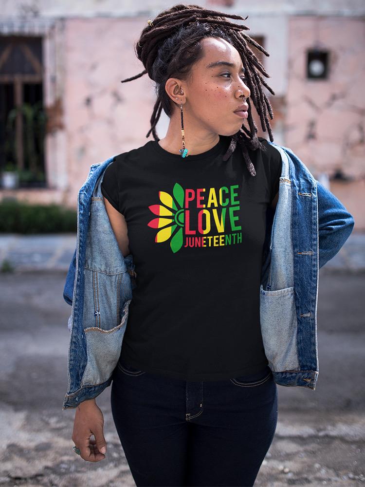 Peace Love Juneteenth Shaped T-shirt -SmartPrintsInk Designs