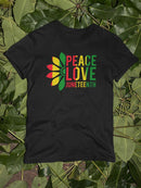 Peace Love Juneteenth Shaped T-shirt -SmartPrintsInk Designs