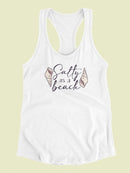 Salty As A Beach Seashell Art T-shirt -SmartPrintsInk Designs