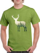 Deer Silhouette Woods Art T-shirt -SmartPrintsInk Designs