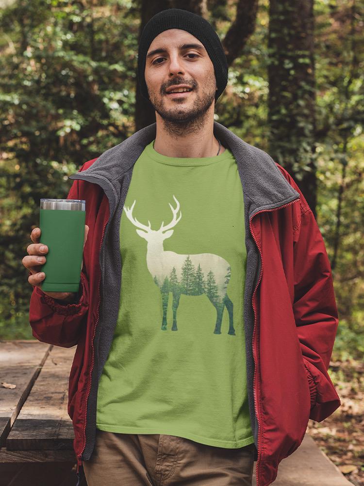 Deer Silhouette Woods Art T-shirt -SmartPrintsInk Designs