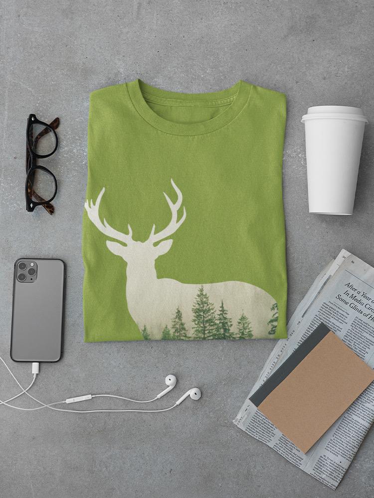 Deer Silhouette Woods Art T-shirt -SmartPrintsInk Designs