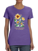 Enjoy Power Of Sunflowers Art Shaped T-shirt -SmartPrintsInk Designs