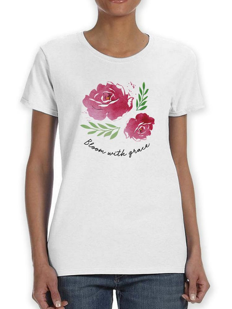 Bloom With Grace Flowers Art Shaped T-shirt -SmartPrintsInk Designs