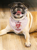 I Love Food Pet Bandana Small -SmartPrintsInk Designs