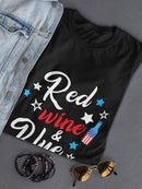 Red Wine And Blue Bottle Shaped T-shirt -SmartPrintsInk Designs