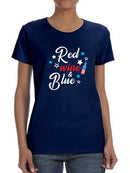 Red Wine And Blue Bottle Shaped T-shirt -SmartPrintsInk Designs