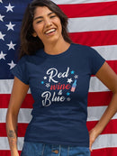 Red Wine And Blue Bottle Shaped T-shirt -SmartPrintsInk Designs