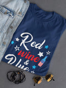 Red Wine And Blue Bottle Shaped T-shirt -SmartPrintsInk Designs