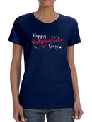 Happy Independence Day Text Shaped T-shirt -SmartPrintsInk Designs