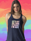 One Thing Straight, Not Me Racerback Tank -SmartPrintsInk Designs