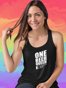 One Beer Queer. Racerback Tank -SmartPrintsInk Designs