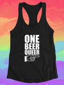 One Beer Queer. Racerback Tank -SmartPrintsInk Designs