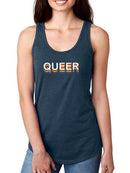 Queer Rainbow Slogan Racerback Tank -SmartPrintsInk Designs