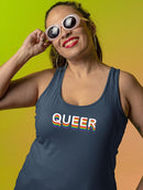 Queer Rainbow Slogan Racerback Tank -SmartPrintsInk Designs