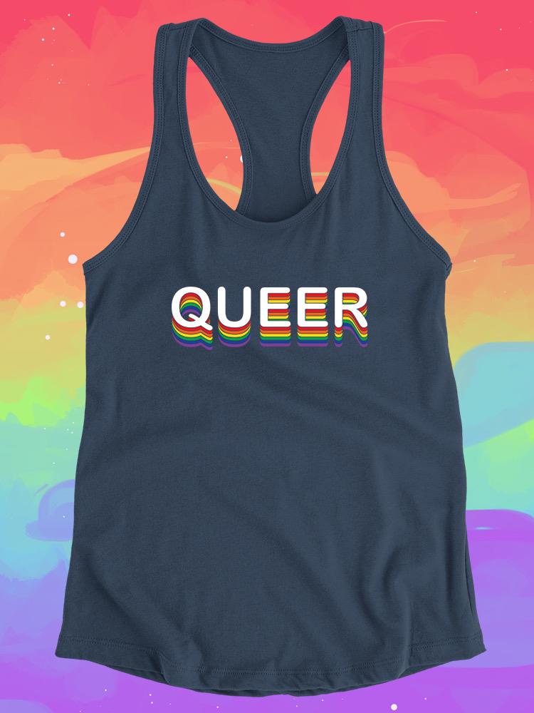 Queer Rainbow Slogan Racerback Tank -SmartPrintsInk Designs