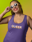 Queer Rainbow Slogan Racerback Tank -SmartPrintsInk Designs
