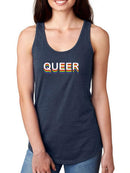 Queer Rainbow Slogan Racerback Tank -SmartPrintsInk Designs