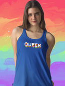 Queer Rainbow Slogan Racerback Tank -SmartPrintsInk Designs