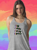Off Duty Drag Queer. Racerback Tank -SmartPrintsInk Designs