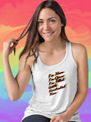 I'm Here, Queer With Fear Racerback Tank -SmartPrintsInk Designs