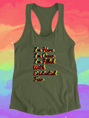 I'm Here, Queer With Fear Racerback Tank -SmartPrintsInk Designs