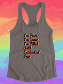 I'm Here, Queer With Fear Racerback Tank -SmartPrintsInk Designs