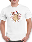 Pug W Fireworks Dancing Art T-shirt -SmartPrintsInk Designs