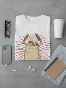 Pug W Fireworks Dancing Art T-shirt -SmartPrintsInk Designs