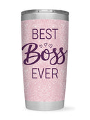 Best Boss Ever Puple Calligraphy Tumbler -SmartPrintsInk Designs