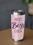 Best Boss Ever Puple Calligraphy Tumbler -SmartPrintsInk Designs