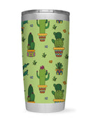 Cute Cactus Succulent Pattern Tumbler -SmartPrintsInk Designs