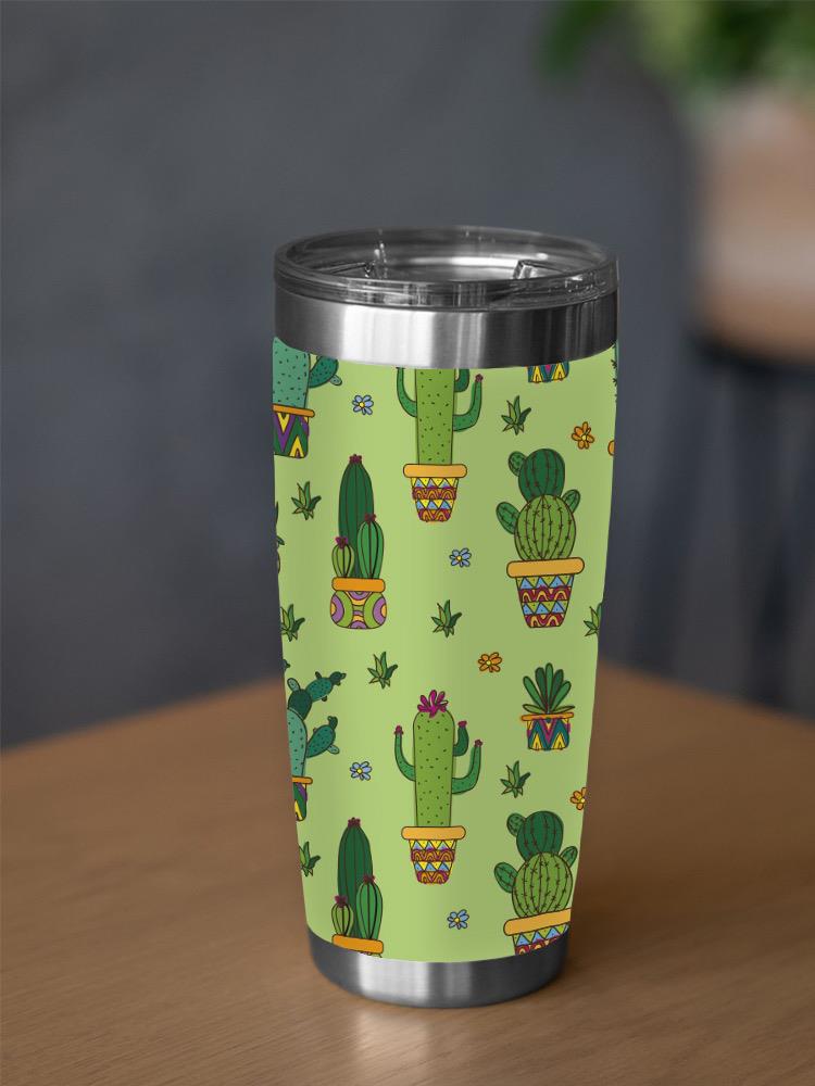 Cute Cactus Succulent Pattern Tumbler -SmartPrintsInk Designs