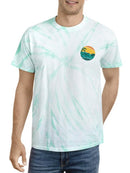 Retro Colors Palm Tree Sign Tie Dye Tee -SmartPrintsInk Designs
