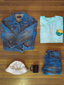 Retro Colors Palm Tree Sign Tie Dye Tee -SmartPrintsInk Designs