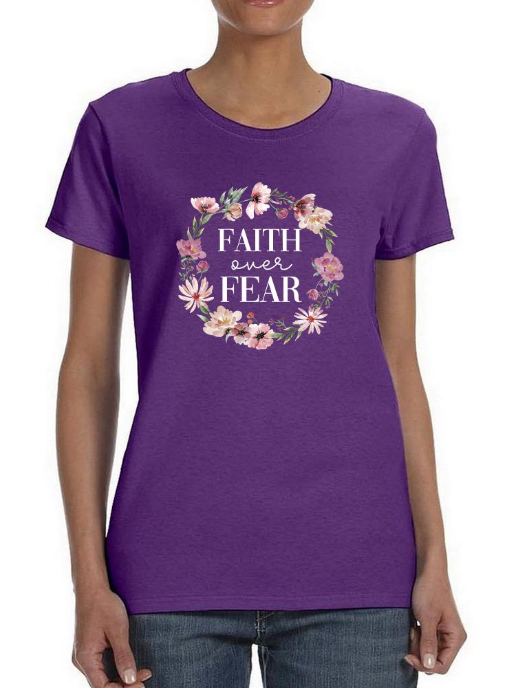 Faith Over Fear Cute Wreath T-shirt -SmartPrintsInk Designs
