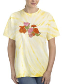 Autum Colors Flower Garland Tie Dye Tee -SmartPrintsInk Designs