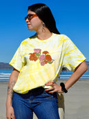 Autum Colors Flower Garland Tie Dye Tee -SmartPrintsInk Designs