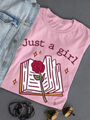 Just A Girl Who Loves Books T-shirt -SmartPrintsInk Designs