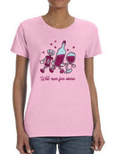 Will Run For Wine Cartoon T-shirt -SmartPrintsInk Designs