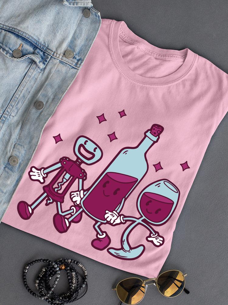 Will Run For Wine Cartoon T-shirt -SmartPrintsInk Designs