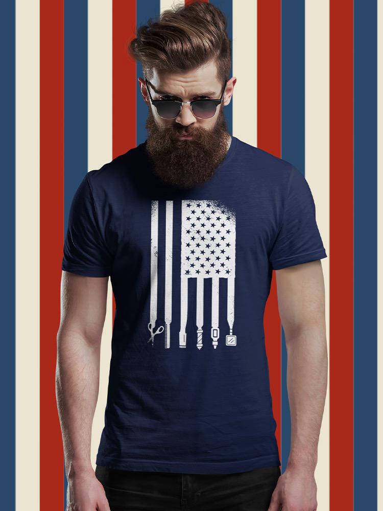 Barber Items Flag T-shirt -SmartPrintsInk Designs