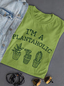 Plantaholic Lineart T-shirt -SmartPrintsInk Designs