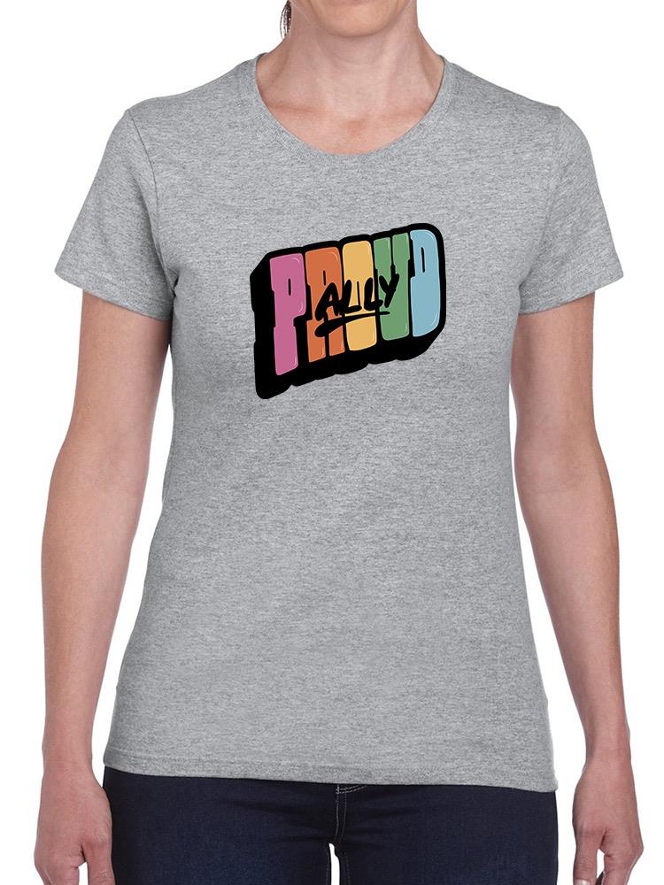 Proud Ally Bubblegum Text T-shirt -SmartPrintsInk Designs