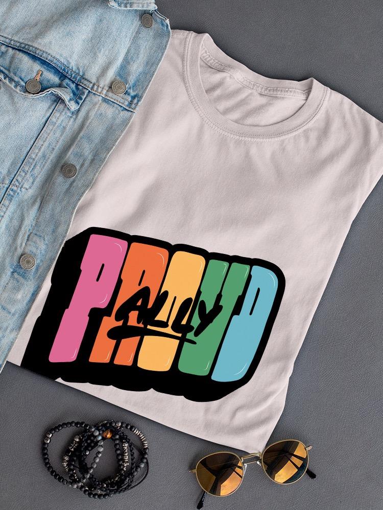 Proud Ally Bubblegum Text T-shirt -SmartPrintsInk Designs