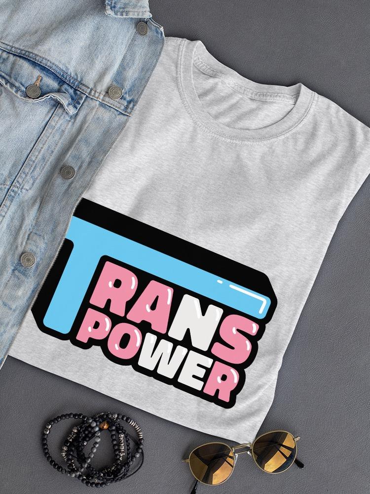 Trans Power Bubblegum Text T-shirt -SmartPrintsInk Designs