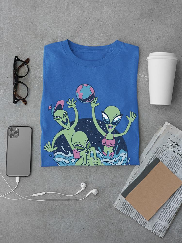 Pool Party Alien Family T-shirt -SmartPrintsInk Designs