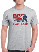 Live Free Play Hard Hockey T-shirt -SmartPrintsInk Designs